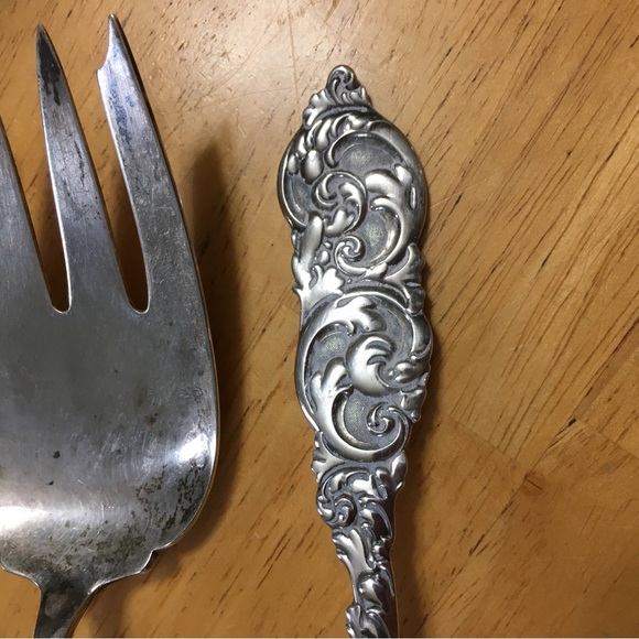 Sterling Serving Fork and Spoon - Picture 5 of 7